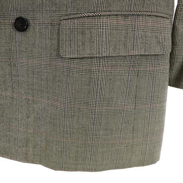 Lanvin Wool Glen Check Tailored Jacket Gray Men's Used