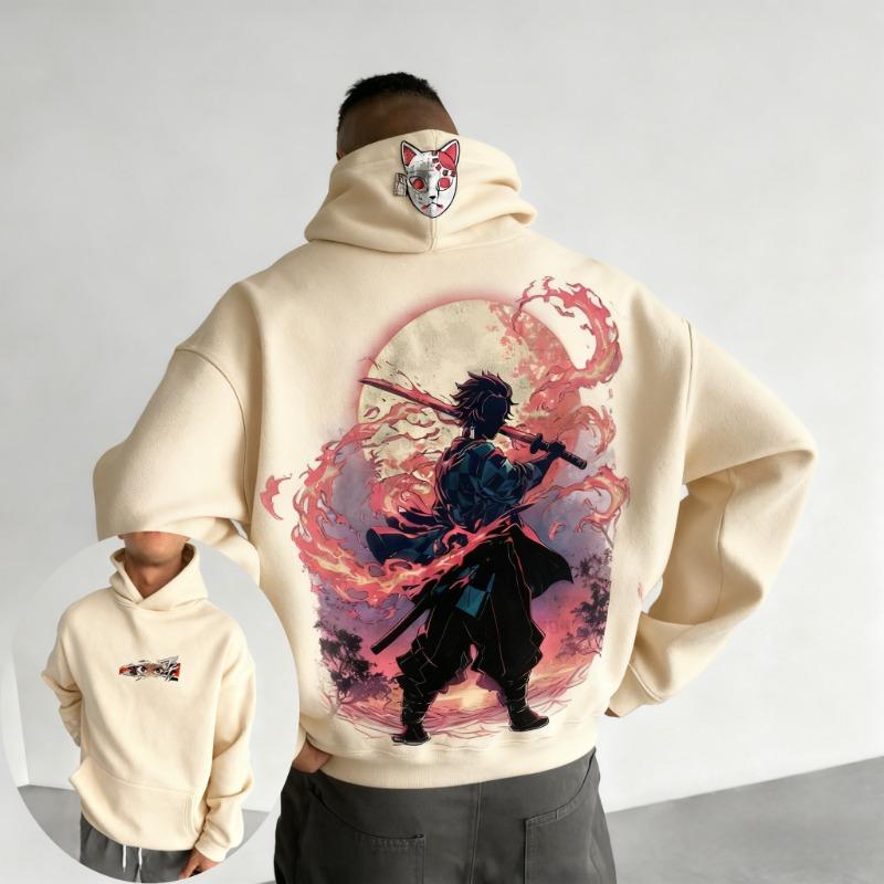 Felpa con cappuccio da uomo Demon Slayer Kamado Tanjirou Anime Primavera Autunno Inverno Ragazzo Calda Manica Lunga