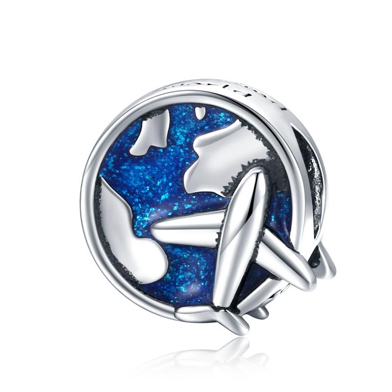 BAMOER 925 Silver Travelling Charms Fit for Silver Snake Bracelet Bangle Balloon Pendant Dainty Camera Beads Jewelry
