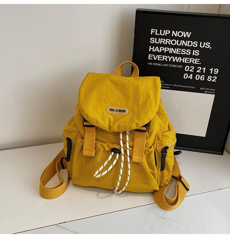 

2025 новый рюкзак-мешок на шнурке, рюкзак из нейлона для новичков, рюкзак для путешествий и занятий спортом на открытом воздухе для студентов колледжа, школьный рюкзак для женщин жёлтый