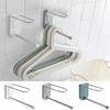Wall Mounted Hanger Storage Rack Waterproof Punch-Free Hanger Organizer Moisture-proof ABS+Stainless Steel Clothespin Collector