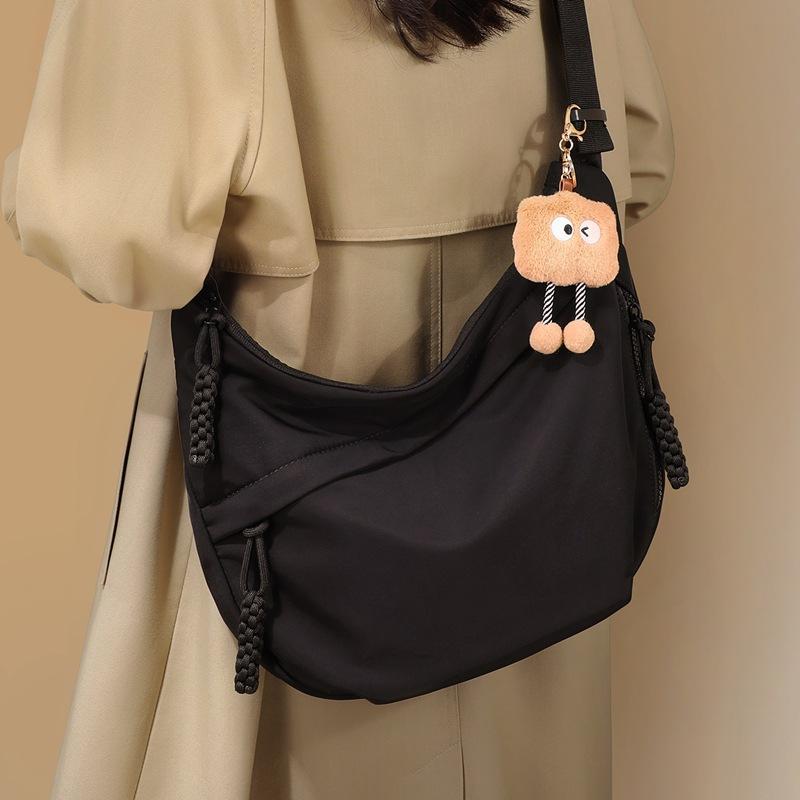 

Canvas Bag Messenger Bag Women S Bag Large Capacity Crescent Bag Casual Dumpling Bag Shoulder Bag Luggage