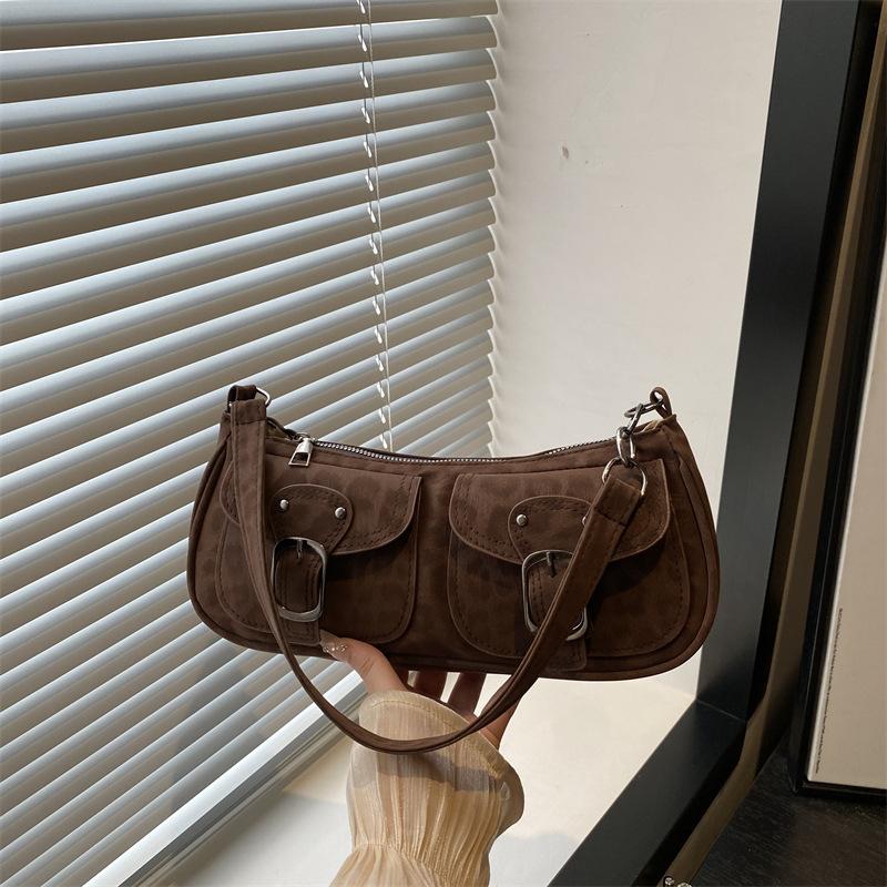 

Ретро сумка подмышку женская осенне-зимняя новая трендовая женская сумка нишевая мода сумка подмышку на плечо коричневый