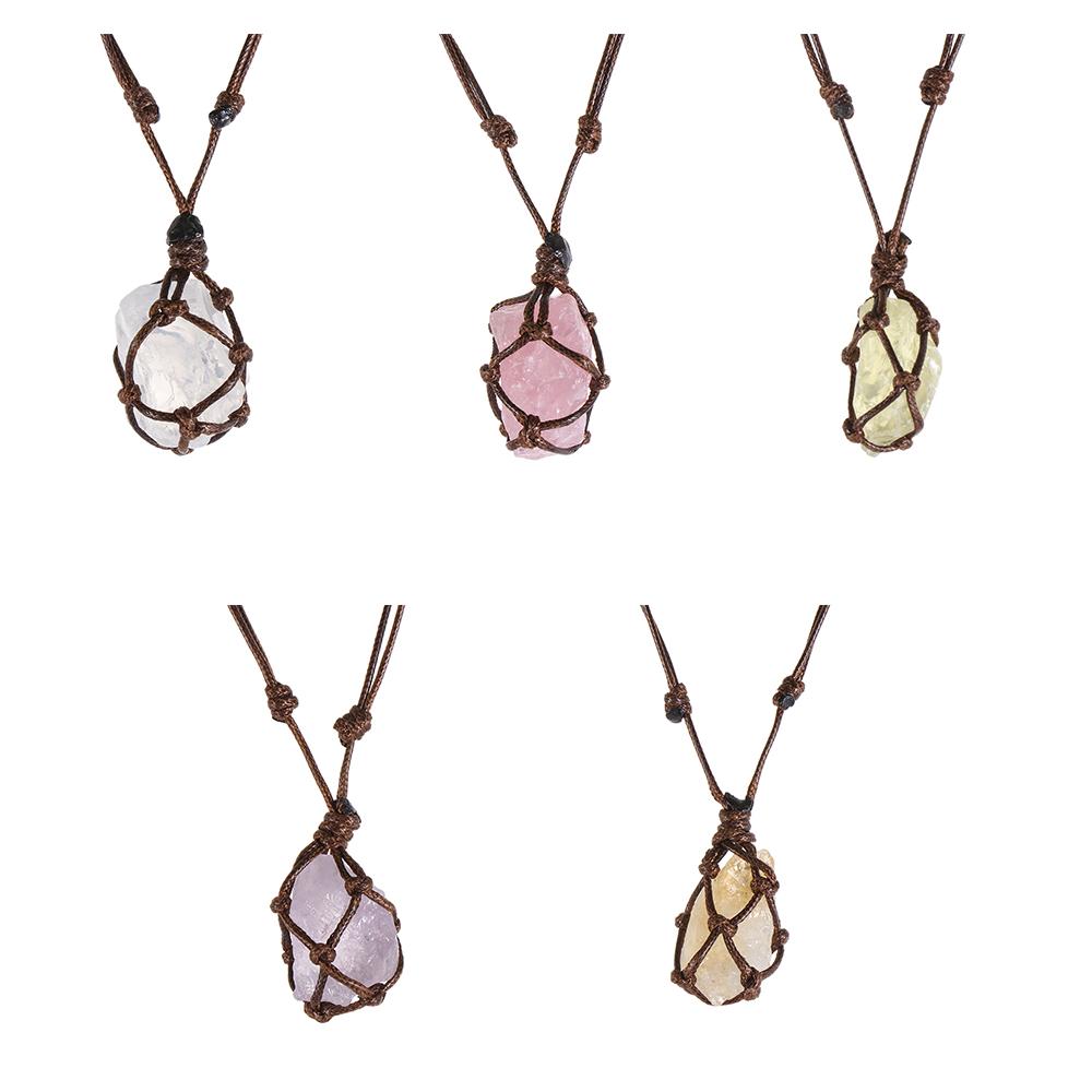 

Роза Кварцевая веревка Ожерелье Исцеление Кулон Нерегулярный кристалл Кварцевый натуральный камень Ожерелье