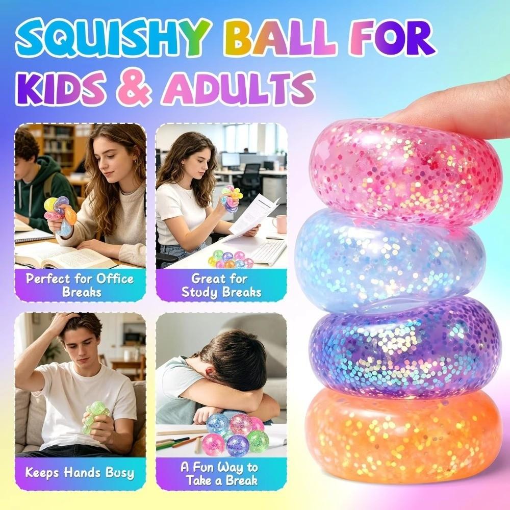 Slow Rebound Maltose Squishy Ball Glitter Squeezable Toy Sensory Toy Fidget Squishy Toy Adults