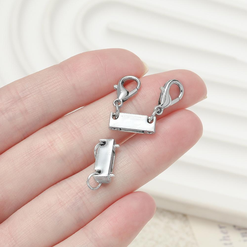 2Set Layered Necklace Clasps Magnetic Bracelet Connectors for Layering Multiple Strands Jewelry Connector Slide Tube Fasteners