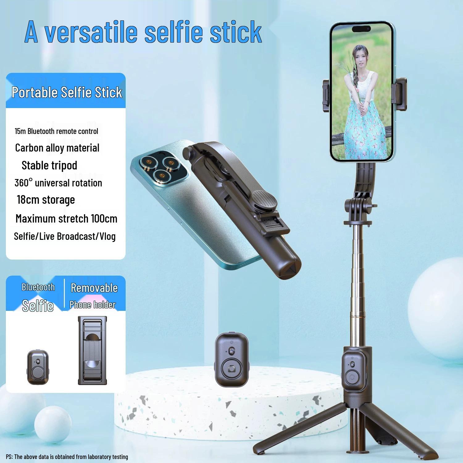 

C01S Bluetooth Селфи-палка со штативом, держателем для телефона и заполняющим светом для прямых эфиров