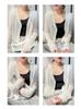 Cardigan d'été en soie glacée pour femme avec robe camisole - Châle couvrant - Veste en tricot fine et protectrice contre le soleil