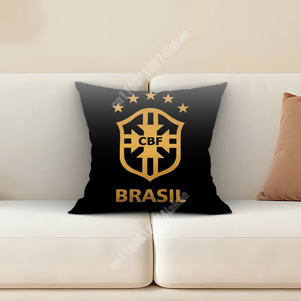 Brazil Football Brasil Soccer Sofa Couch Pillow Cover Cushion Case Home Bedroom Decoration