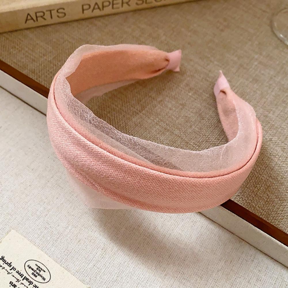 Sweet Women Hair Hoop Mesh Wide Edge Hairband Hair Accessories Chiffon Headband  Wash Face