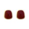 Estilo Retro Geométrico Ankara Cuadrado Rojo Gota de Aceite Hebilla de Oreja Pendientes de Diseño Simple y de Moda Pendientes de Alto Temperamento