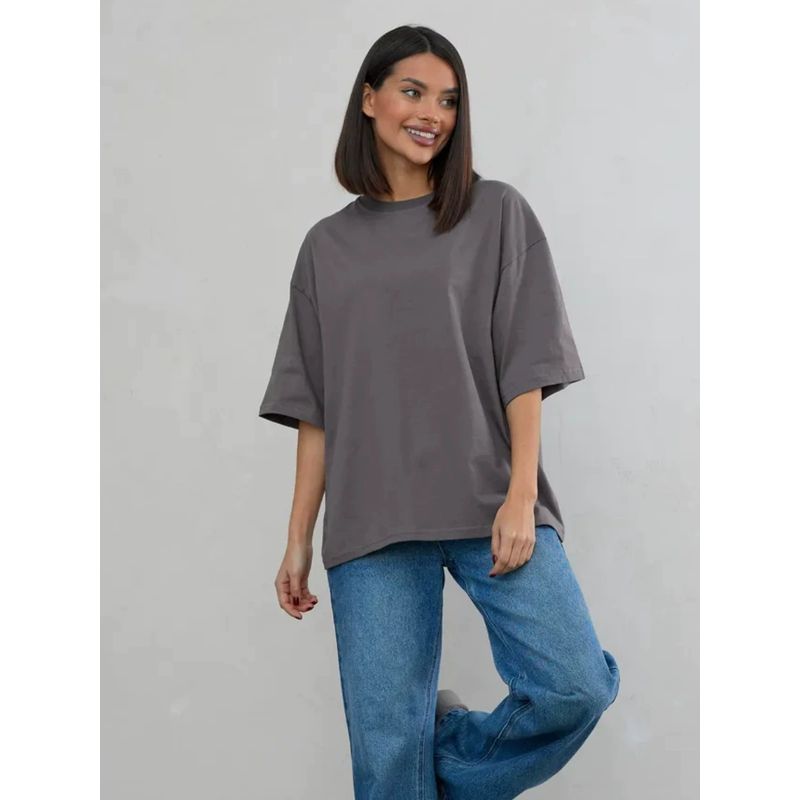 Solid Color Loose T-shirt Fashion Wind New Fashion Casual Loose Pure Color Cotton T-shirt Top