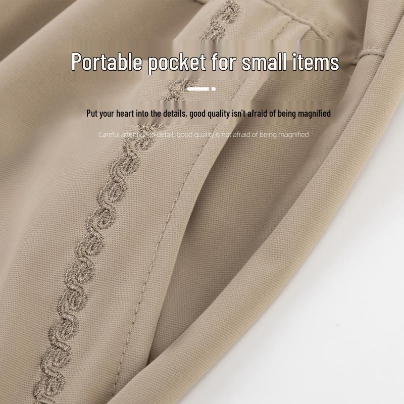 Women's Elastic Waist Casual Embroidered Trousers for Mature Ladies