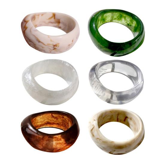 Women Acrylic Resin Chunky Bangle Hypoallergenic Colorful Geometric Irregular Wide Stackable Bracelet Fashion Jewelry Birthday Gift