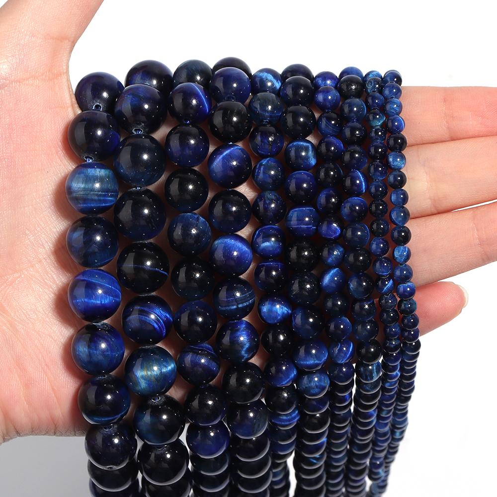 Louleur 1 Strand Natural Stone Beads Multicolor Tiger Eye Loose Spacer Beads for Making Bracelets Jewelry DIY Accessories