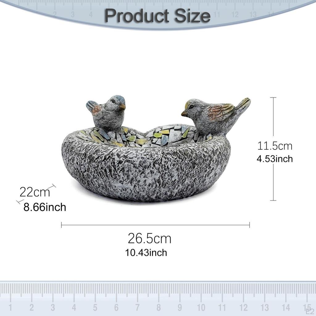 Bird Bath Feeder Dish Garden Statue Decorative Resin Birdbath Birdfeeder for Courtyard Yard