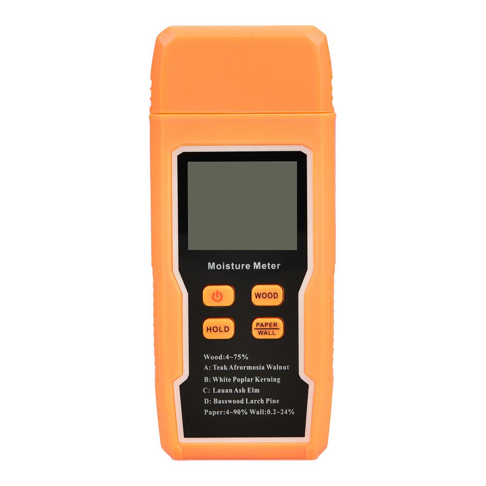 Two Pins Wood Moisture Meter with Temperature Display Backlit Digital Paper Humidity Tester Wall Hygrometer Timber Damp Detector