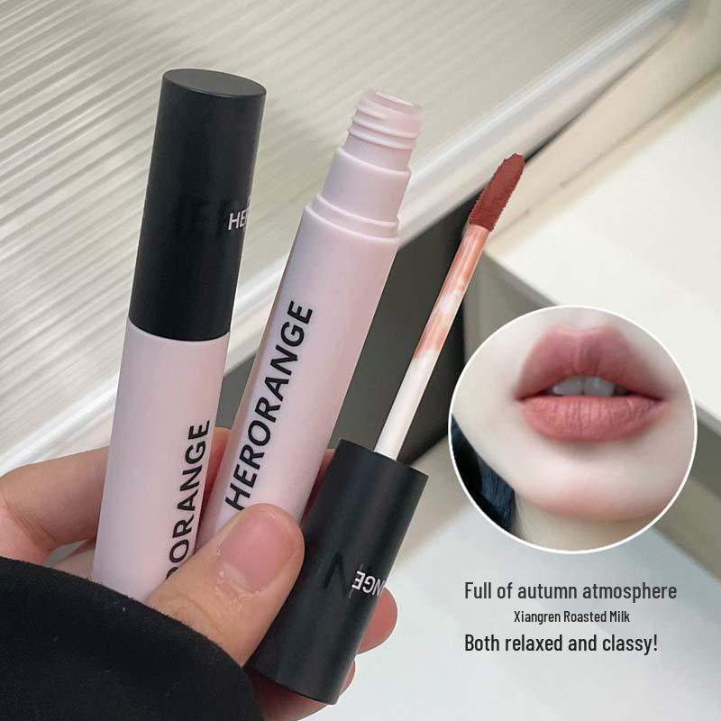 HERORANGE Traumfänger Samt-Lipgloss Matt Nebeliges Nude – Nicht abfärbender, aufhellender Lippenstift für einen natürlichen Look