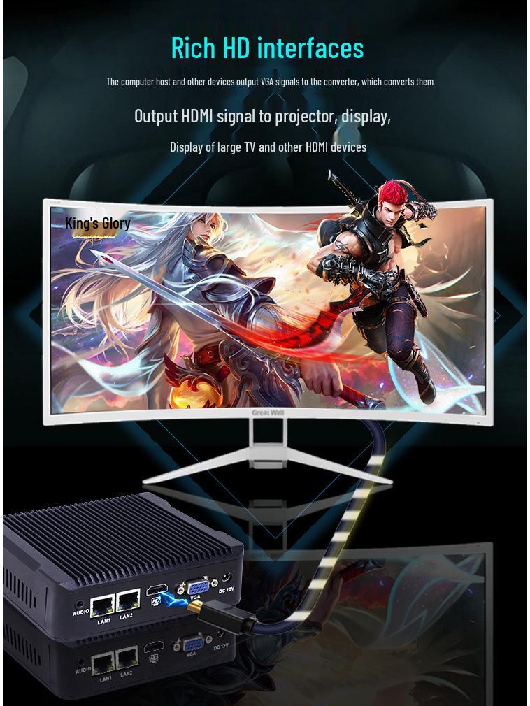 Yanling N3 Mini PC Industriale Fanless J1900: Doppia Rete, Basso Consumo