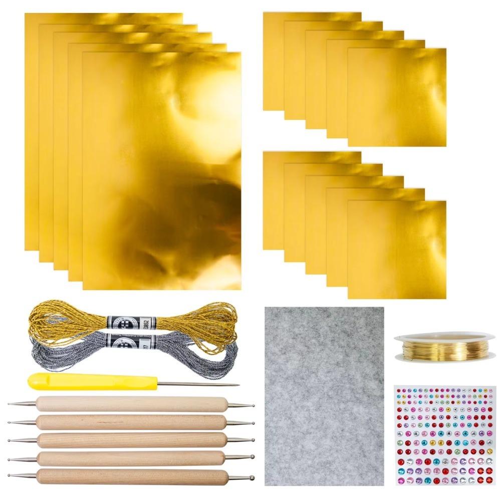 70mm Thick Craft Sewing Tool Set Tin Foil Paper Gold Foil Christmas Ornament making kit Engraving Handmade Foil Paper Craft Kit
