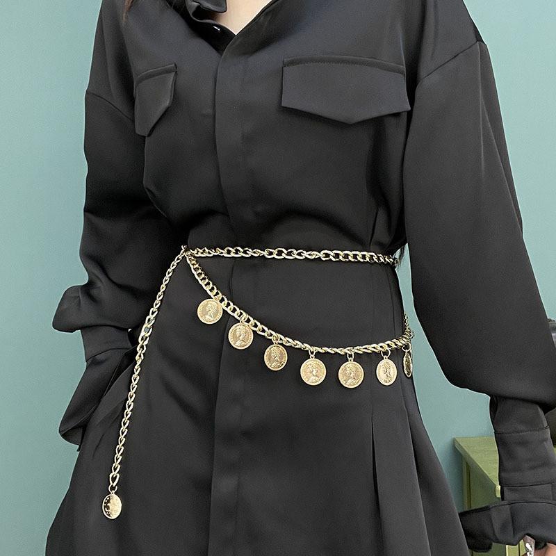 Elegant Women's Metal Waist Chain With Trendy Tassel For Skirts And Casual Outfits