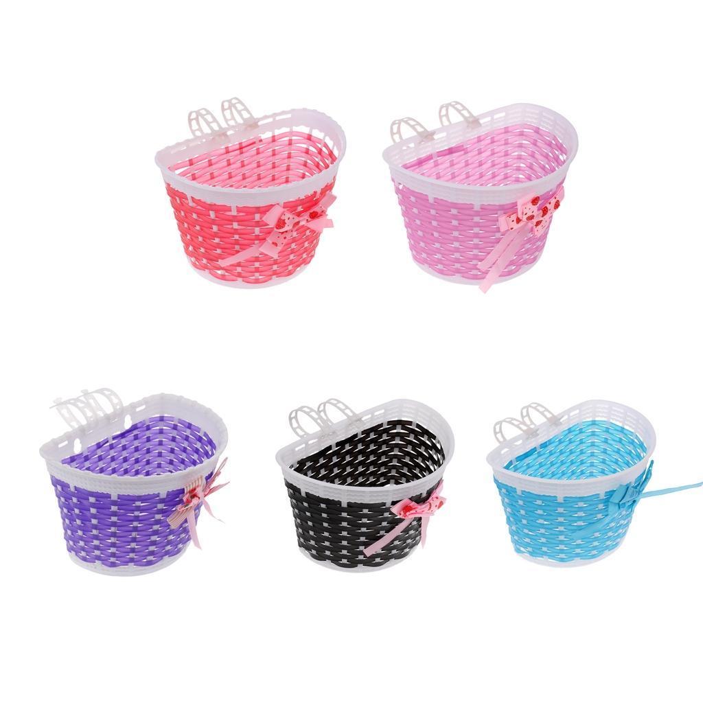 2x Childs Kids Girls Bowknot Basket Decoration With Flowers Inch)