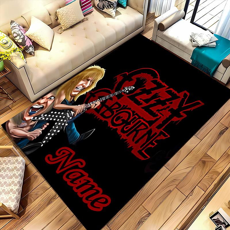 Custom Personalization Rock Ozzy Osbourne Area Rug - Perfect For Kitchen, Bathroom,Laundry Room Decor Large Size Available,Gift All Seasons