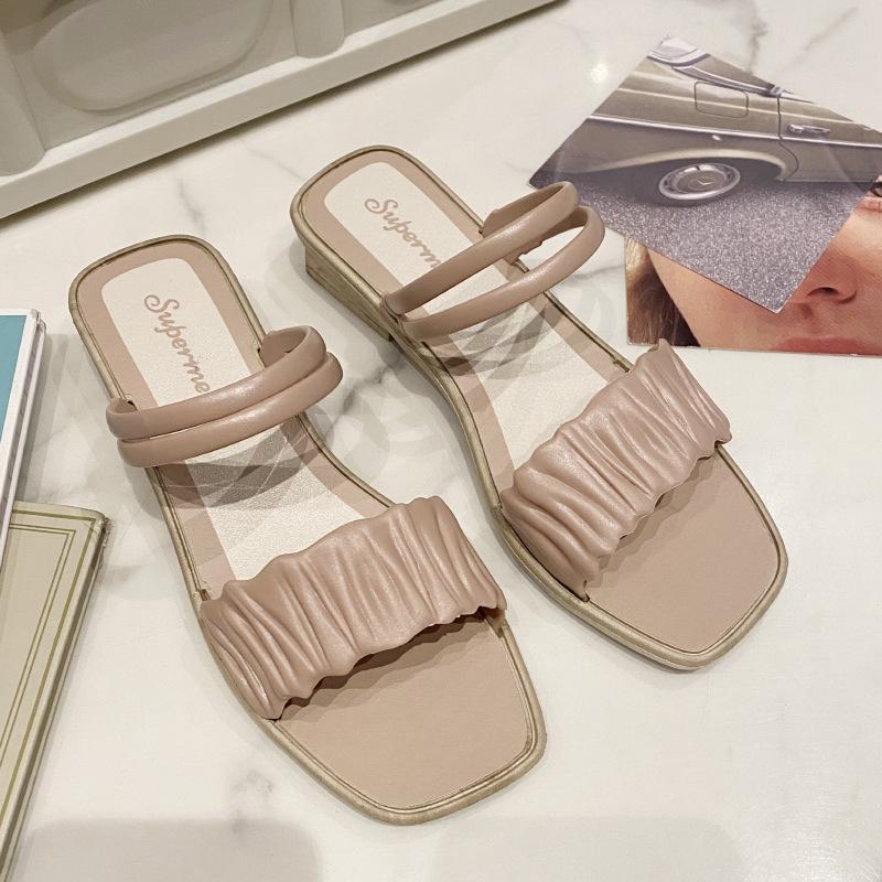

2022 Women s Summer Roman Wedge Heel Sandals - Chunky Double Strap Versatile Outdoor Slides 39