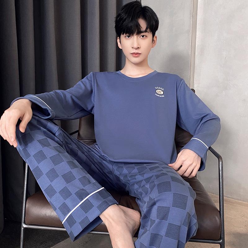 Pánské 2023 Jaro & Podzim Čistá Bavlna Dlouhý Rukáv Nadměrná Velikost Ležérní Domácí Oblečení