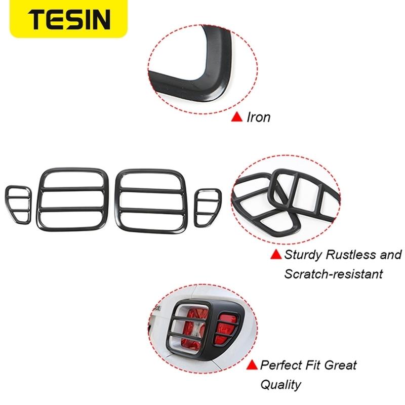 TESIN Lamp Hoods for Jeep Renegade 2016 Up Metal Car Tail Light Guard Cover Accessories for Jeep Renegade Sticker Exterior Parts