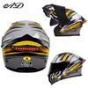 Unisex Full Face Flip-Up Motorcycle Helmet with LED Taillight, All-Season, 3C/DOT Certified