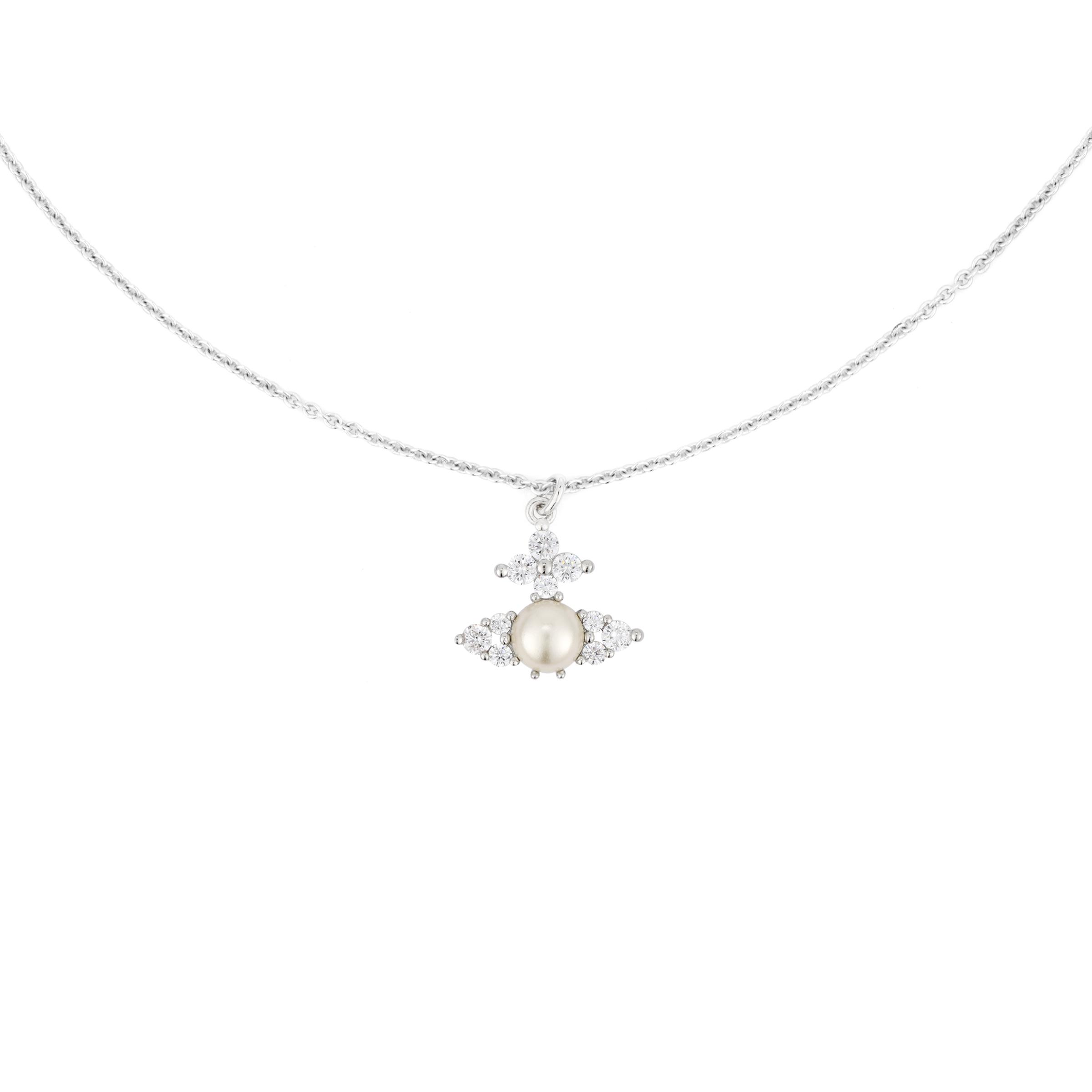 

Vivienne Westwood Feodora Paved Saturn Pearl Brass Zircon Pendant Women pendant Silver 630203EP-02P373 Basic Packaging-Dust Bag+Box