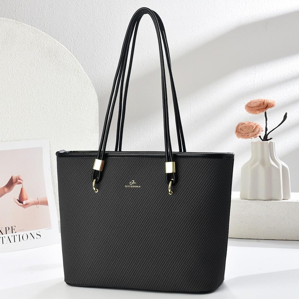 Borsa a Tote da Donna Grande Borsa a Mano in PU con Tasche con Zip per Uso Quotidiano