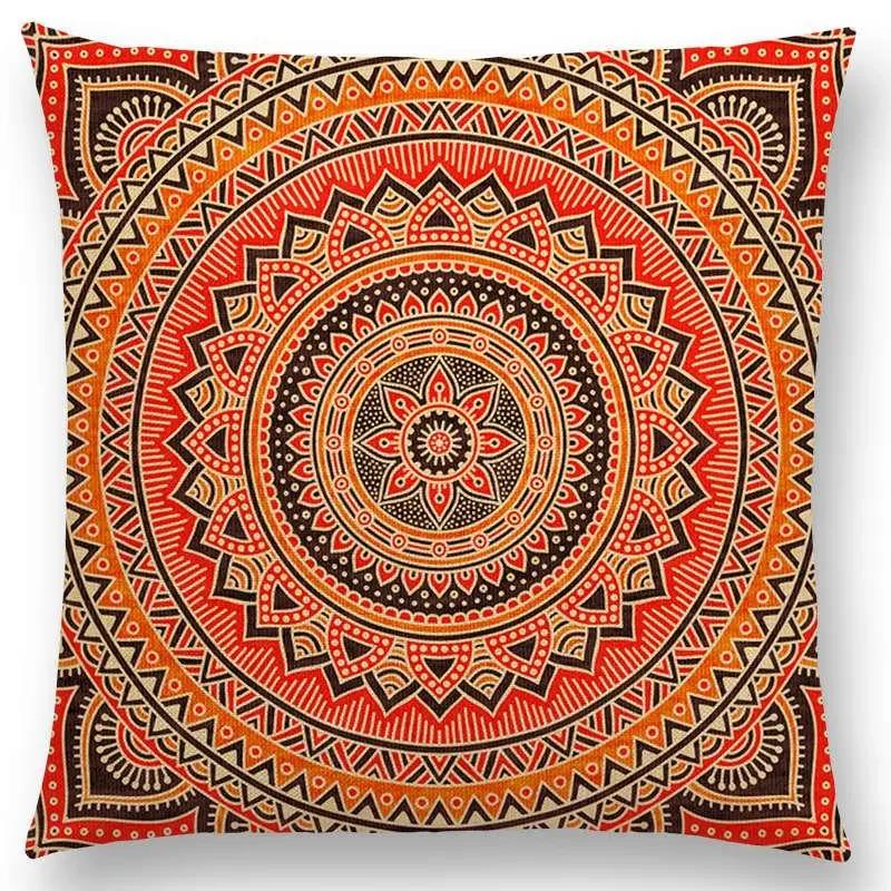 Hippie Mandala Boho Rainbow Floral Pattern Decor Throw Pillow Case Sun Moon Flowers Dream Fantasy Gorgeous Cushion Cover Sofa