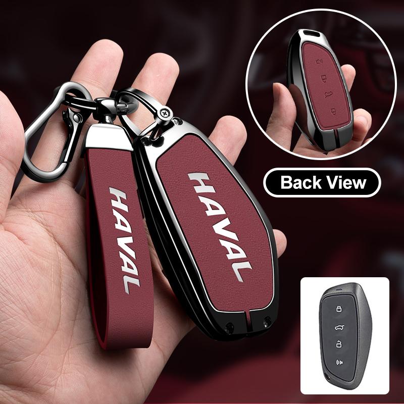 Custodia Porta Chiavi Auto in Lega di Zinco e Pelle per Haval H6 H9 2026 H3 H2 M6 Dragon Max F7 F7H Guscio Protettivo Portachiavi Accessori Auto