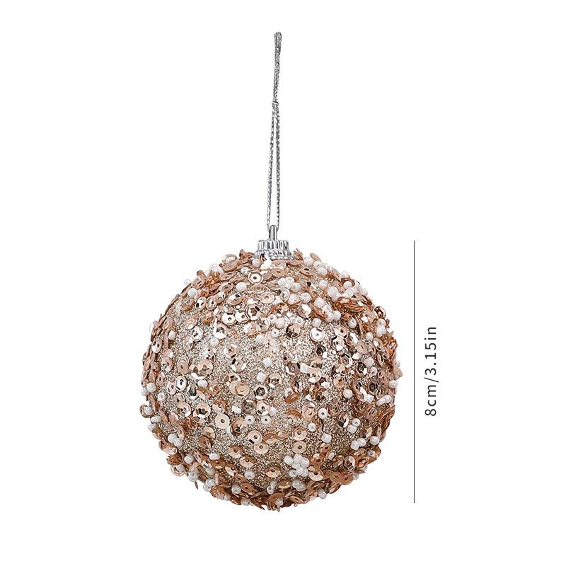 8cm Stoffbezogene Weihnachtskugeln Baumschmuck für Feiertagsdeko Heimparty Geschenk Dekorationen
