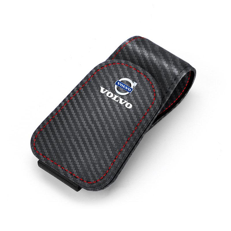 Car Glasses Visor Case Leather Sunglasses Clip Card Accessories Suitable for Volvo XC90 V90 V60 XC60 V40 S80 S60 S90 C40 XC40 V7