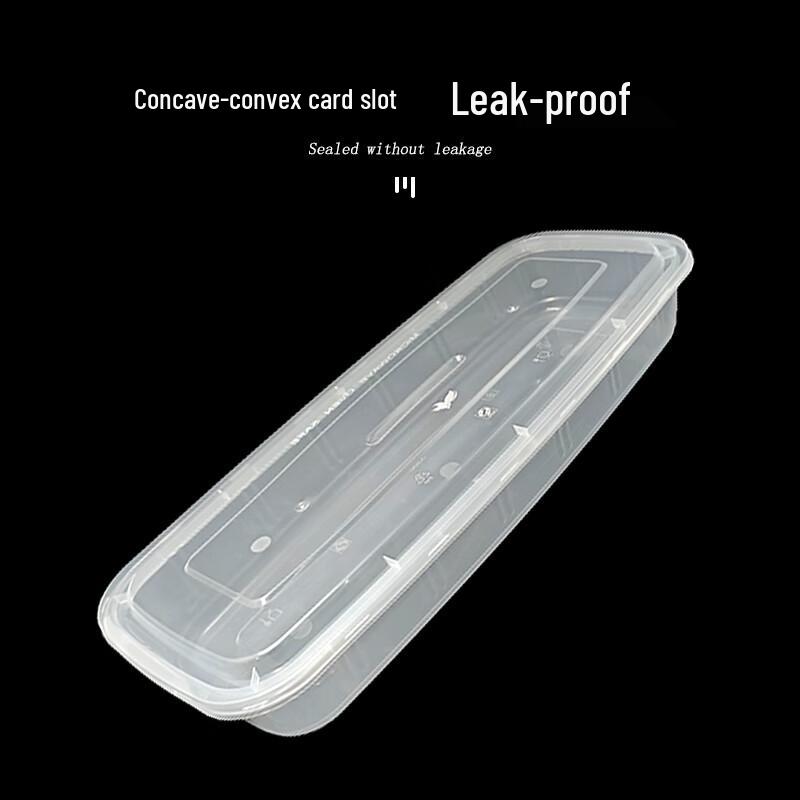 2200ml Rechteckige Einweg-Lebensmittelbehälter mit Deckeln, 80 Sets