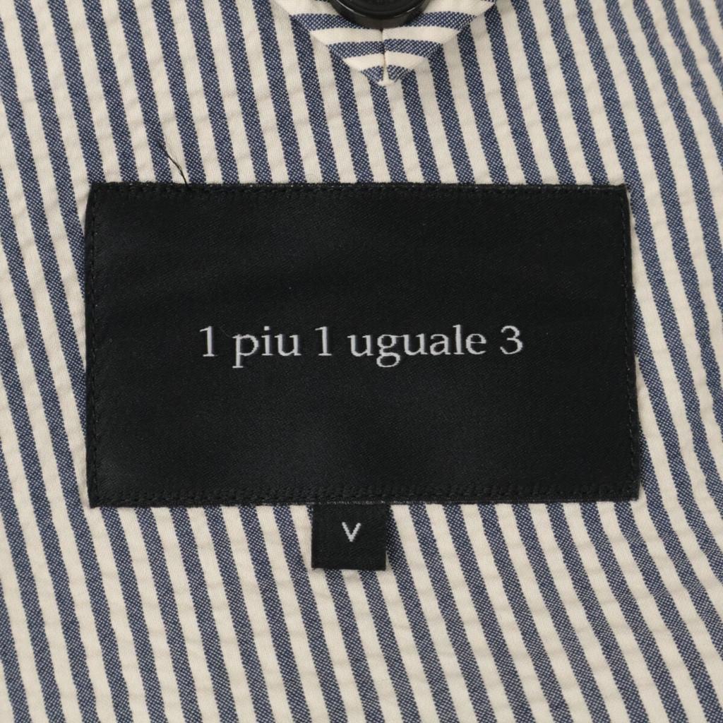 1piu1uguale3 MRB552 Blue x White Striped Seersucker Single Breasted Jacket Jacket V Blue x whiteUsed