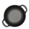 Cast Iron Pot with Lid & Dual Handle Uncoated Skillet Multi-Function Flat Bottom Stir Fry Pan for Gas Induction Cooker