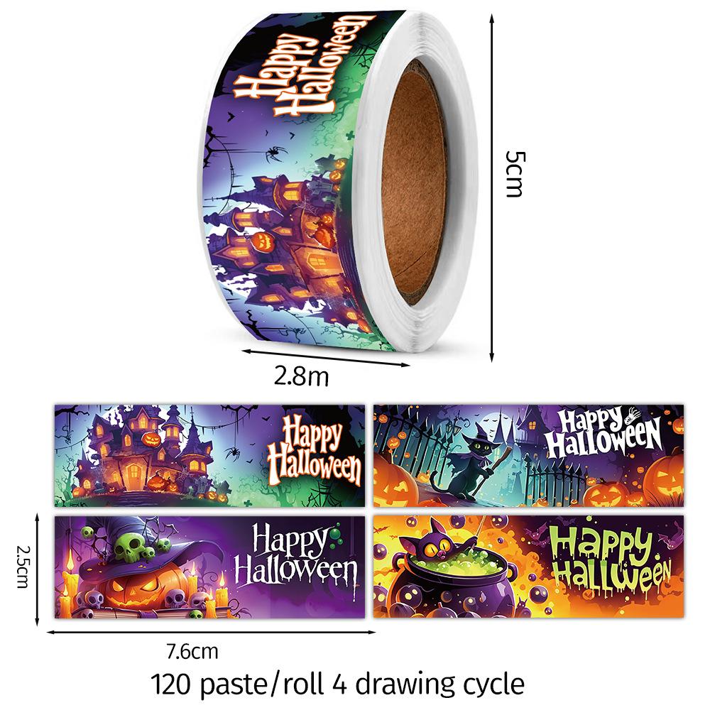 Festive Halloween & Christmas Sticker Roll for Gift Packaging and Crafting
