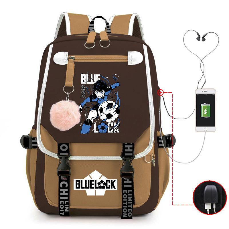 Anime Peripheral Teen Trend Backpack Multifunctional Usb Casual Student School Bag