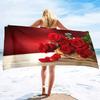 Beach Towel Rose Lightweight Terry Fabric Quick Dry Sandless Travel Absorbent Oversized Towel for Pool Swimming Bath Camping