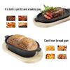 Oval Cast Iron Bread Baking and Stewing Pot - Multi-Functional, Dual-Use for Frying and Baking, Household Thickened Design.