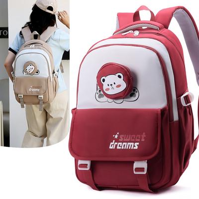 Schoolbag New College Style Girl Love Small Fresh Contrast Color Junior High School Student Backpack Lightweight Backpack
