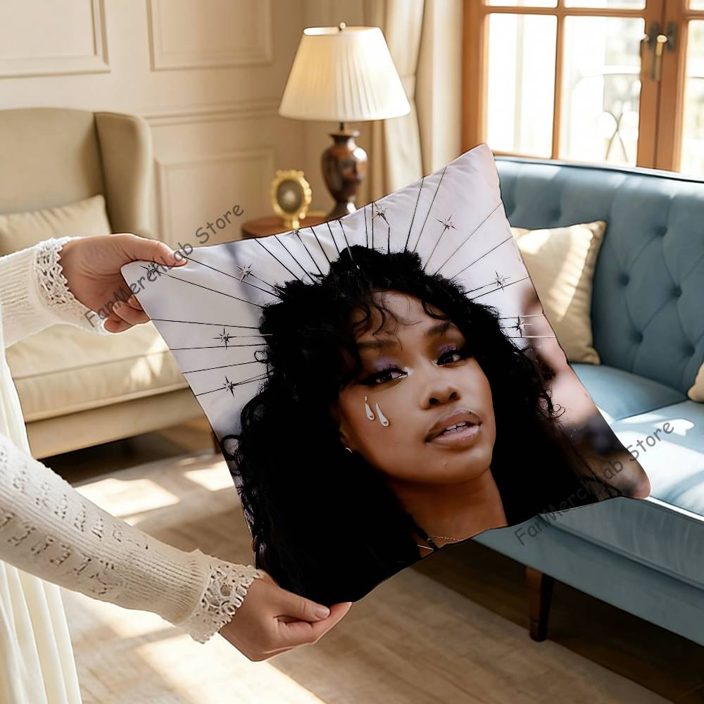 Singer SSZA Pillow Case Plush Fabric Soft Pillowcase Double Sided Print Sofa Cushion Cover Throw