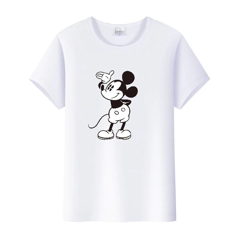 Vintage Unisex Cartoon Tshirt Mickey Mouse Tops Graphic Clothes Summer Blouses Short Sleeve T-shirt White Tees