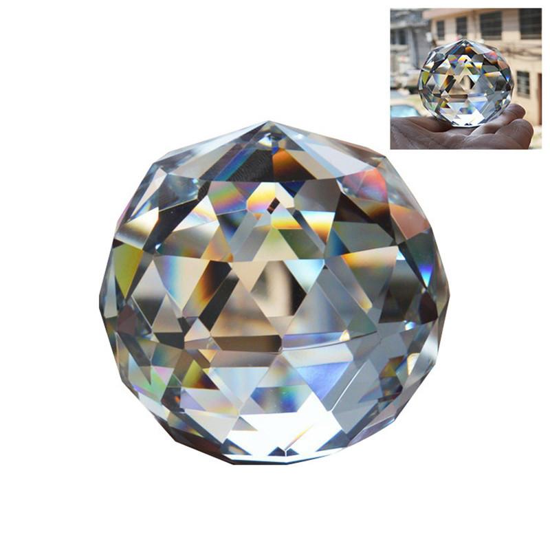 Clear Cut Crystal Sphere 50mm Faceted Gazing Ball Prisms Suncatcher Decor Home
