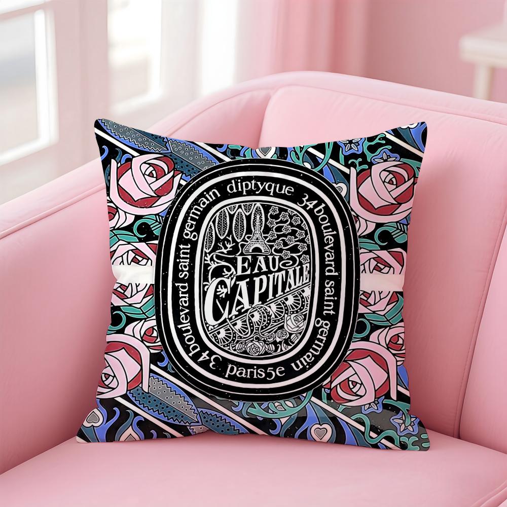 Luxury D-Diptyque Cushion Cover Home & Car Multi-Scene Pillow Cover - Reversible, Soft & Durable for Daily Use