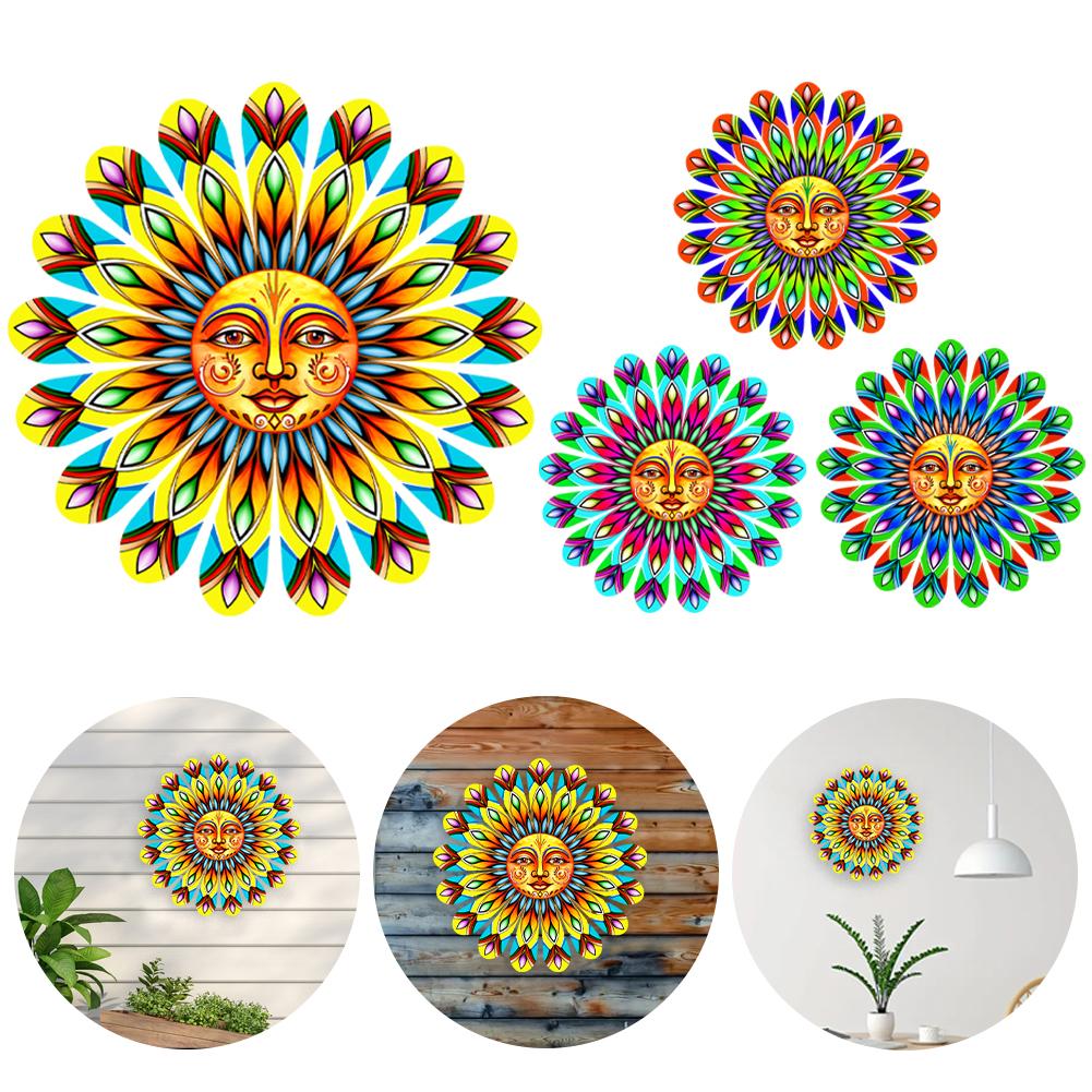 Metal Sun Flower Wall Art Decoration Sun Face Flower Metal Wall Sculpture Sun Face Flower Wall Decor Outdoor Decoration